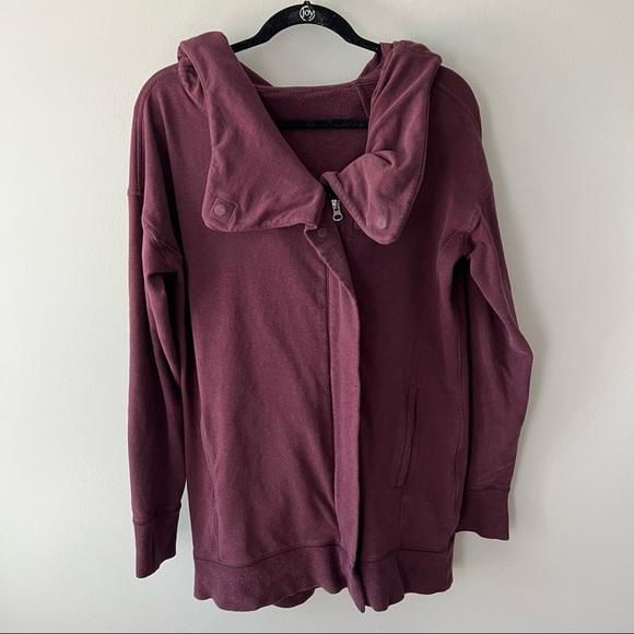 lululemon athletica Tops - LULULEMON Wrap Up Jacket Heathered Bordeaux Drama Hoodie